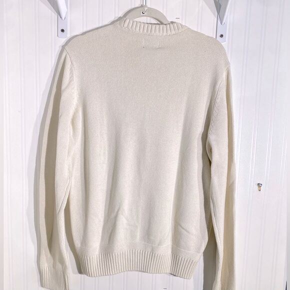 NWT Ben Sherman Men's Cable Knit Crew Neck Pullover Cream Sz M - Picture 5 of 5